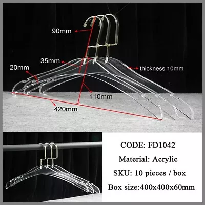 10pcs Per Pack Wardrobe Storage Clear Hanger Or Clothing Store Clothes Hangers • $55