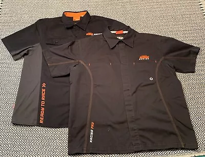 LOT OF 2 LARGE - KTM Racing Ready To Race Button Up Pro Mechanic Shirt • $43.99