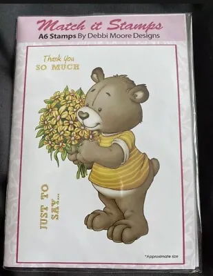 £5.99 • Buy Debbi Moore A6 Match It Stamps Celebration Bears Flowers