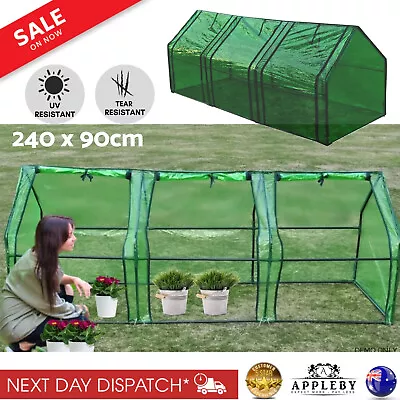 3 Doors Greenhouse Drop Over Green House 2.4M Garden Shade Growing Shed • $82.49