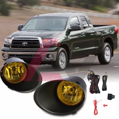 For Toyota Tundra 2007-2013 Yellow Lens Pair Fog Light Lamp W/Wiring+Switch Kit • $48.99