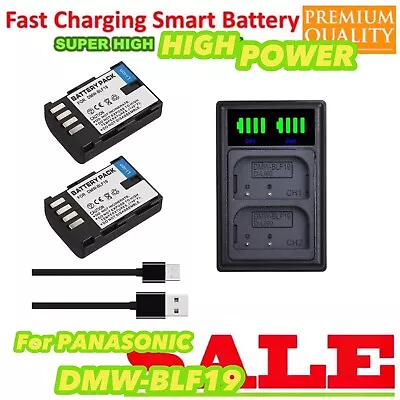 2x Battery DMW-BLF19 BLF19E + Dual Charger For Panasonic Lumix GH3 GH4 GH5 • $58.88