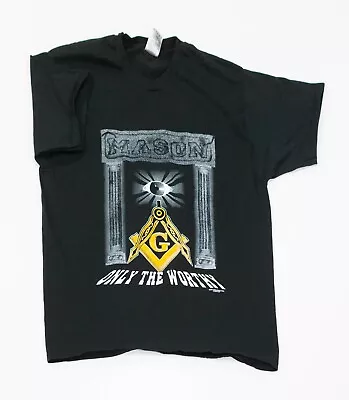 Vintage 90's Freemasons Only The Worthy Mason T-Shirt Men Size XL Quiet Storm • $24.95