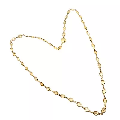 Rare! Authentic Laura Munder 18k Yellow Gold Citrine Long 24  Necklace • $8500