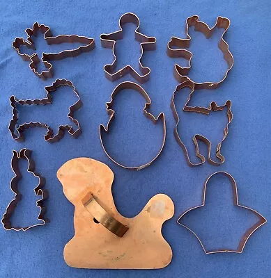 Old River Road Copper Sleigh And 8 Other Unbranded Copper Cookie Cutters. Lot • $55