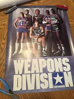 Rare Vintage Converse NBA Basketball Promo Poster Weapons Division Poor Cond 80s • $85