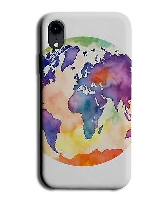 Watercolour Colourful Globe Phone Case Cover Earth Planet World Map Globes DG92 • £13.95