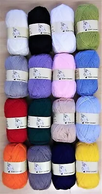 Woolyhippo Chunky Acrylic Yarn Baby Knitting Wool 100g Crochet  • £11.10