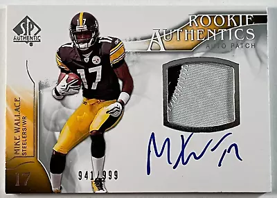 2009 Mike Wallace Rc Auto Patch /999 Sp Rookie Authentics • $19.99