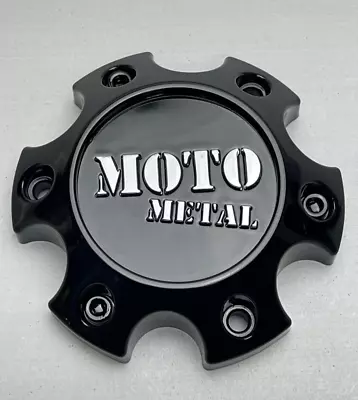 *USED Moto Metal Gloss Black Wheel Center Cap NO SCREWS 1079L121AMO3GB-H34 • $17.99