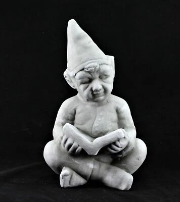 £13.95 • Buy Pixie Elf Statue Reading A Book Indoor Outdoor Cherub Fairy Garden Decor Patio 