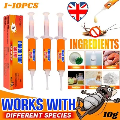 Cockroach Killer Gel BaitStrong Cockroach Eliminator Syringe For Toilet Kitchen • £14.99