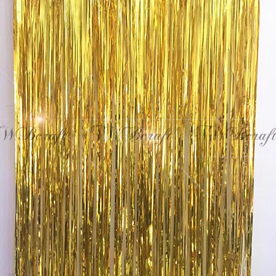 2M - 2.5M Long Metallic Foil Fringe Tinsel Curtain Wedding Backdrop Xmas Party • $4.97