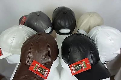 New 100% Genuine Real Lambskin Leather Baseball Cap Hat Trucker Sports Visor • £18.17