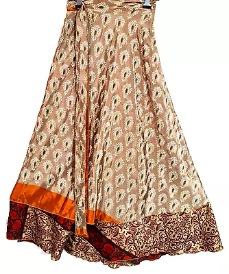Incredible-art Women's Indian Sari Wrap Skirt Handmade Reversible Vintage Hippie • $25.96