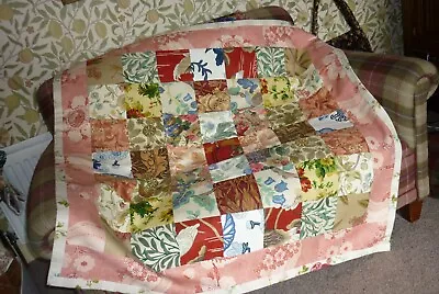 Handmade Patchwork Quilt Throw William Morris & Co. Sanderson Etc Linen Fabrics • £54.99