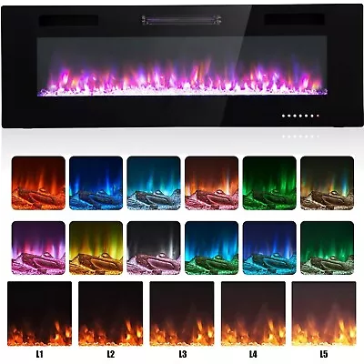 60'' Electric Fireplace Recessed Wall Mounted Fireplace Heater Ultra Thin • $255.99