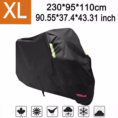 XL Waterproof Motorcycle Cover Heavy Duty For Sun Snow UV Rain Dust Resistant • $16.83