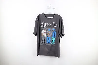 Vintage 90s Mens XL Thrashed Cypress Hill Blunted Rap Tee T-Shirt Black USA • $224.96