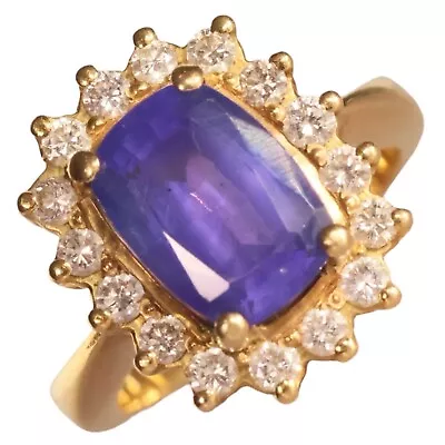 18ct Gold Luxury Tanzanite Diamond Ring Size K 1/2 With Valuation Report £4000 • $2611.04