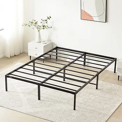 VEVOR Queen Size Bed Frame 5FT Metal Bed Frame Platform 1500 Lbs Noise Free • £81.59