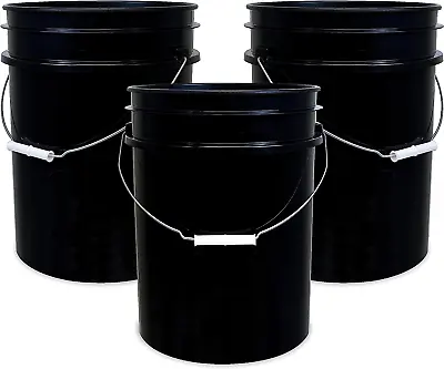 5 Gallon Plastic Bucket Heavy Duty Multipurpose Pail Storage Buckets 3PCS • $43.99