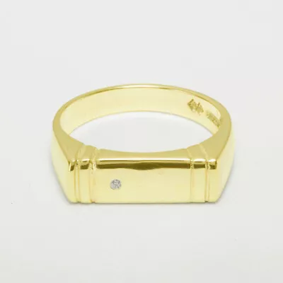 14ct Yellow Gold Natural Diamond Mens Band Ring - Sizes N To Z • $1466.22
