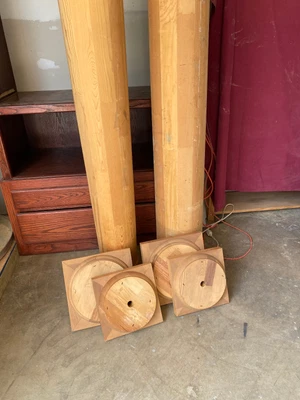 $275 • Buy Salvage Architectural -two 115  Unfinished Columns With Bases   (5