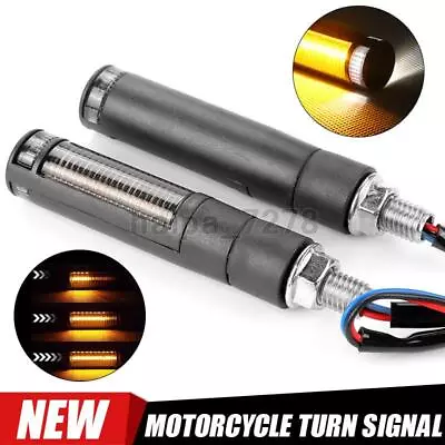 2X Motorcycle LED Turn Signal Light Flowing Sequential Amber Indicator White DRL • $10.69