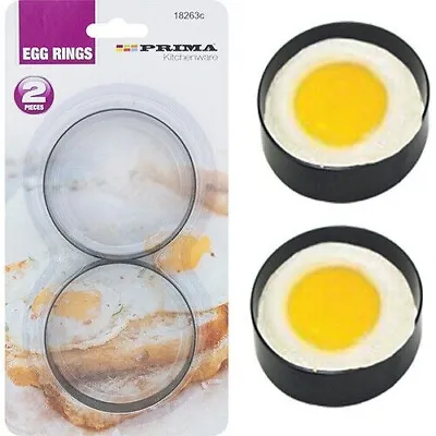 4x Non Stick Metal Steel Egg Frying Rings Circle Round Fried Poach Muffin Ring • £5.99