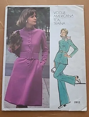 Vogue Americana Teal Traina Dress Tunic Pants Sewing Pattern 2812 Size 10 UNCUT • $21.19