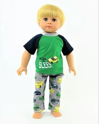 3 Pc Race Car Pajamas - Fits American Girl Boy Doll Logan - 18   Dolls  • $11.99