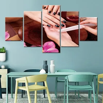 5Pcs Wall Art Canvas Painting Picture Abstract Home Decor Poster Manicure Nails • £15.05