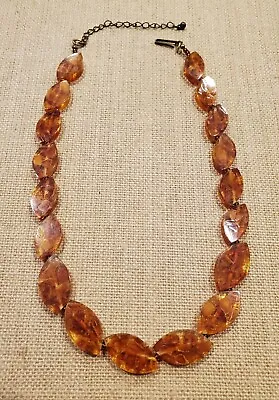 Vintage Genuine Amber Composite Bead 21  Necklace W. Germany • $48.95