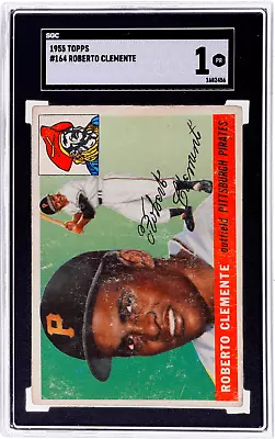 1955 Topps #164 Roberto Clemente SGC 1 Rookie RC • $1356