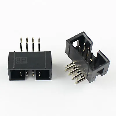 20Pcs 2.54mm 2x4 Pin 8 Pin Right Angle Male Shrouded IDC Box Header Connector • $3.69