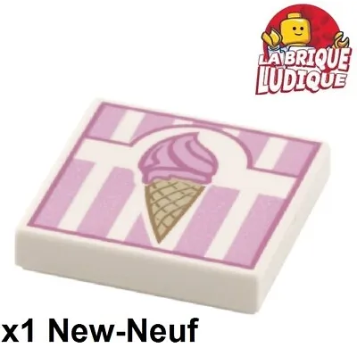 LEGO 1x Tile Decorated 2x2 Food Ice Cream Cone Ice Pink 3068bpb0934 New • $4.31