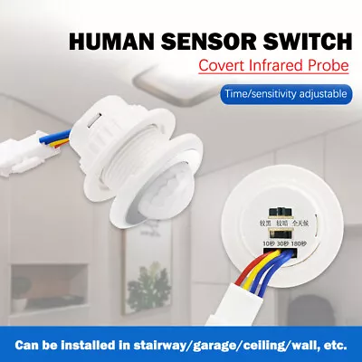 Adjustable 110V-240V LED Infrared Motion Sensor Detector Lamp Swityu • $3.16