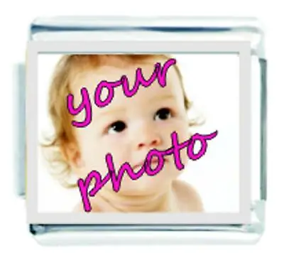 Daisy Charm - Personalised YOUR PHOTO - Compatible With Italian Charm Bracelets • £7.56