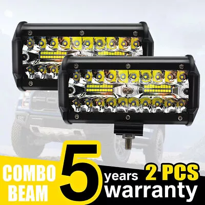 7inch LED Work Light Bar Flood Spot Lights Driving Lamp Offroad Car Truck SUV X2 • $24.79