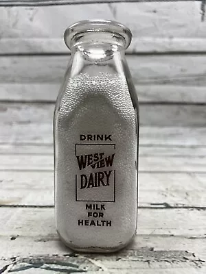 VTG West View Dairy Souderton PA Milk For Health Double Sided Square Milk Bottle • $16