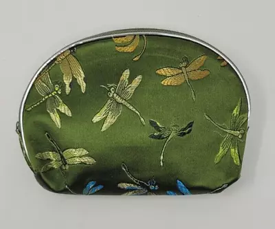 Green Dragonfly Cosmetic Zipper Makeup Bag Or Coin Purse 6 X5  • $10