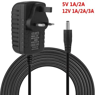 5V 12V 1A 2A 3A 100-240V LED Strip AC/DC Adapter UK Plug Charger Power Supply • £3.98