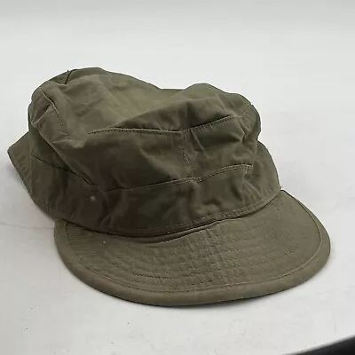VINTAGE Army Size 7 Korea? US Military Cotton Field Hat Cap W/ Ear Flaps • $18.95