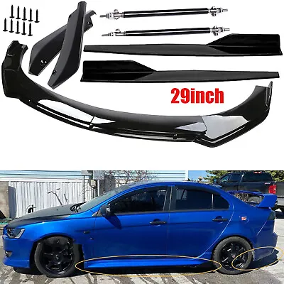 For Mitsubishi Lancer X Front Bumper Lip Splitter Spoiler Body Kit Side Skirt • $79.99