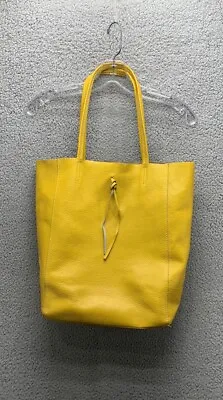 Vera Pelle Italian Artisan Babila Women’s Leather Shopping Handbag Yellow • $33