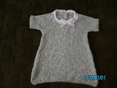 £4.99 • Buy New Hand Knitted Babies Dress Size 12-18 Months