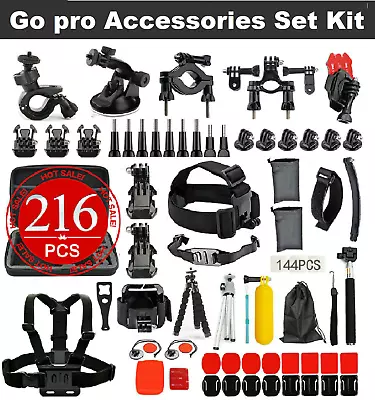 Go Pro Accessories Set Kit For Gopro Hero 8 7 6 5 4 3+ Monopod Head Chest Strap • $52.99