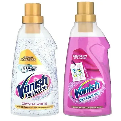2 X Vanish Oxi Action Crystal Whitener Gold & Stain Remover Fabric Gel 750ml • £17.19