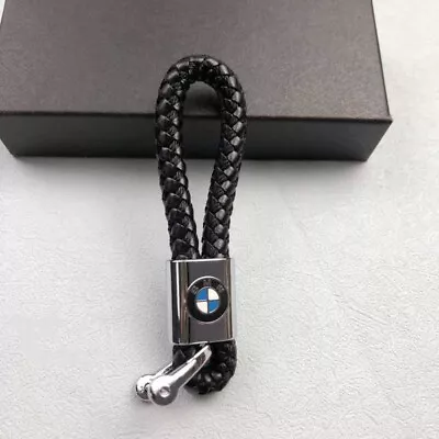 Leather Car Logo Car Key Chain Key Ring For BMW M Power Black • $6.88